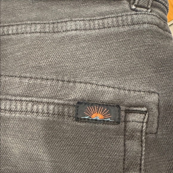 Faherty Mavy Denim Jeans with Brown Leather Patch - Picture 4 of 6